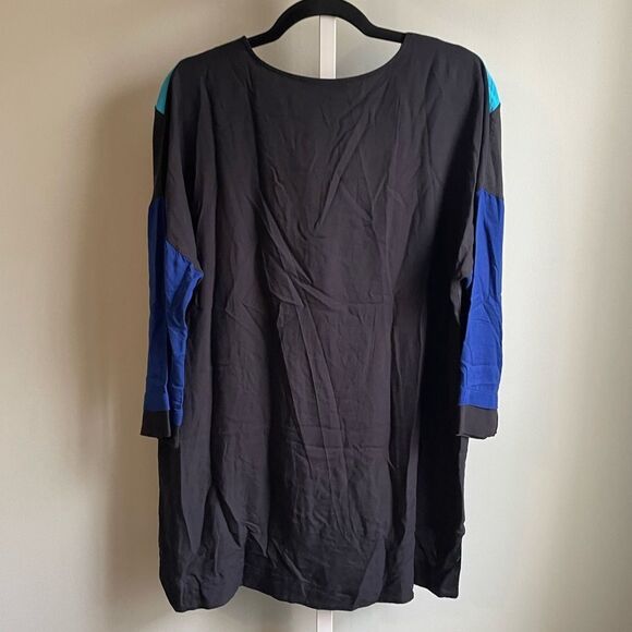 Parakian Paris Blue & Black Colorful Long Sleeve Tunic - Picture 4 of 5